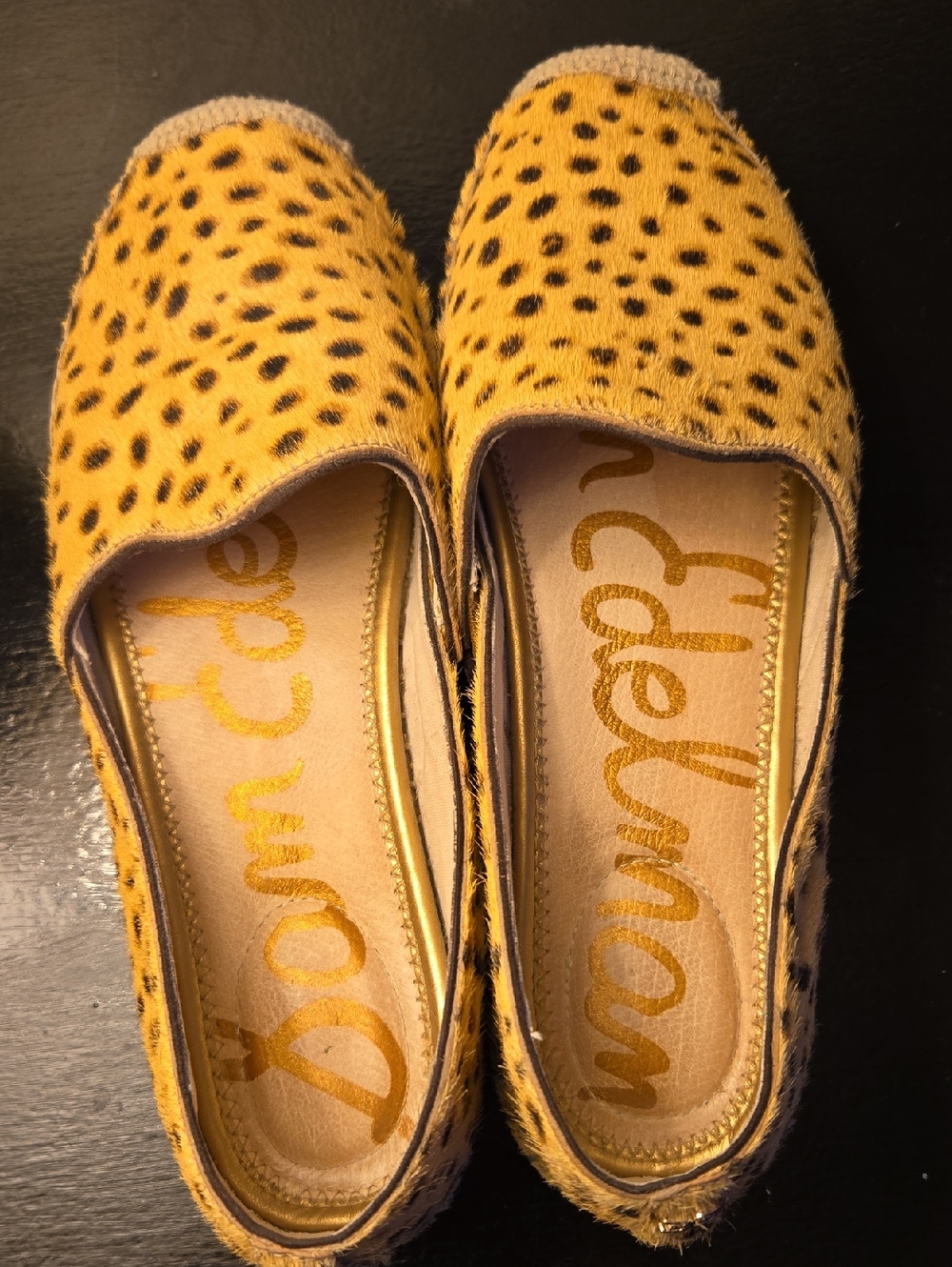 Sam Edelman Yellow Leopard-Print Slip-On Flats